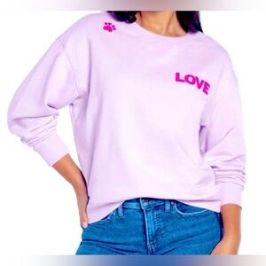 Wildfox Sweater NWT
Pullover Purple and Pink 
Dogs Love Me
Size: Large